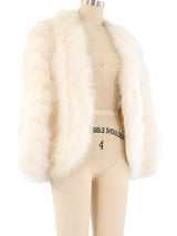 White Marabou Feather Jacket Jacket arcadeshops.com