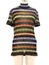 Jean Paul Gaultier Printed Mesh Top Top arcadeshops.com
