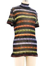 Jean Paul Gaultier Printed Mesh Top Top arcadeshops.com