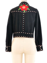 Floral Embroidered Studded Cropped Jacket Jacket arcadeshops.com