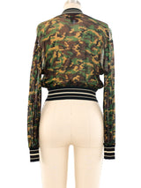Jean Paul Gaultier Camo Cropped Mesh Jacket Jacket arcadeshops.com