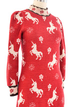 1970's Unicorn Sweater Dress Dress arcadeshops.com