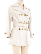 1970's Button Accented Leather Jacket Jacket arcadeshops.com