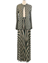 Stripe Printed Palazzo Pant Ensemble Suit arcadeshops.com