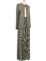 Stripe Printed Palazzo Pant Ensemble Suit arcadeshops.com