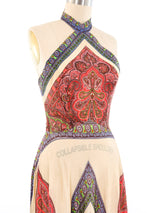 Bandana Printed Jersey Halter Dress Dress arcadeshops.com