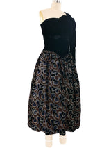 Gunne Sax One Shoulder Velvet Dress Dress arcadeshops.com