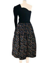 Gunne Sax One Shoulder Velvet Dress Dress arcadeshops.com