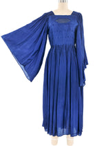 1970's Pleated Indigo Dress Dress arcadeshops.com