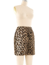 Dolce and Gabbana Leopard Printed Faux Fur Skirt Bottom arcadeshops.com