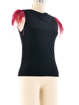 Katayone Adeli Feather Trimmed Tank Top arcadeshops.com