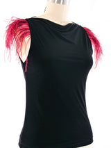 Katayone Adeli Feather Trimmed Tank Top arcadeshops.com