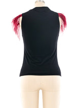Katayone Adeli Feather Trimmed Tank Top arcadeshops.com