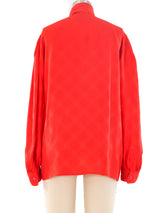 Yves Saint Laurent Red Silk Blouse Top arcadeshops.com