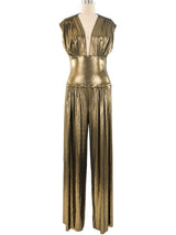 Norma Kamali Gold Metallic Jumpsuit Jumpsuit arcadeshops.com