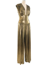 Norma Kamali Gold Metallic Jumpsuit Jumpsuit arcadeshops.com