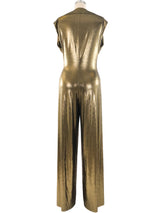 Norma Kamali Gold Metallic Jumpsuit Jumpsuit arcadeshops.com