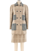 Bill Blass Houndstooth Tweed Skirt Ensemble Suit arcadeshops.com