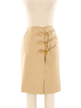 Hermes Leather and Wool Skirt Bottom arcadeshops.com