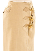 Hermes Leather and Wool Skirt Bottom arcadeshops.com