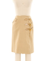 Hermes Leather and Wool Skirt Bottom arcadeshops.com