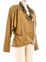 Lillie Rubin Fur Trimmed Leather Jacket Jacket arcadeshops.com