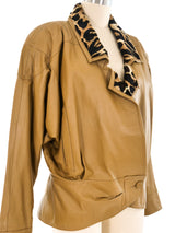 Lillie Rubin Fur Trimmed Leather Jacket Jacket arcadeshops.com