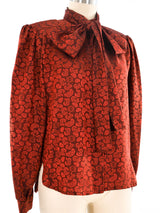Loewe Paisley Silk Jacquard Blouse Top arcadeshops.com