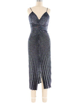 Pleated Metallic Tank Dress Dress arcadeshops.com