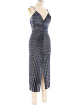 Pleated Metallic Tank Dress Dress arcadeshops.com