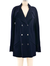 Karl Lagerfeld Double Breasted Navy Blazer Jacket arcadeshops.com