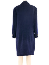 Gianni Versace Navy Alpaca Coat Outerwear arcadeshops.com