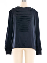 Adolfo Silk Tuxedo Blouse Top arcadeshops.com