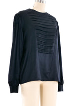 Adolfo Silk Tuxedo Blouse Top arcadeshops.com