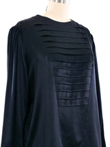 Adolfo Silk Tuxedo Blouse Top arcadeshops.com