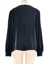 Adolfo Silk Tuxedo Blouse Top arcadeshops.com