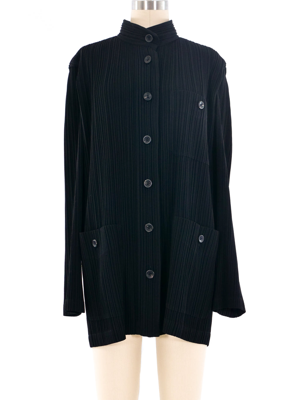 ISSEY MIYAKE cotton Wrinkles jacket Long sleeve shirt ME23-FJ127 black 1