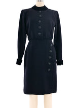 Yves Saint Laurent Velvet Trimmed Coat Dress Dress arcadeshops.com
