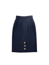 Chanel Navy Wool Skirt Bottom arcadeshops.com