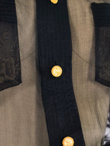 Chanel Puff Sleeve Chiffon Blouse Top arcadeshops.com