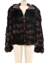 Ferragamo Reversible Embossed Leather Banded Fur Jacket Jacket arcadeshops.com
