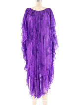 Yves Saint Laurent Bird Motif Printed Chiffon Dress Dress arcadeshops.com