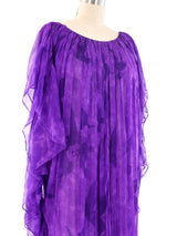 Yves Saint Laurent Bird Motif Printed Chiffon Dress Dress arcadeshops.com