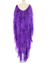 Yves Saint Laurent Bird Motif Printed Chiffon Dress Dress arcadeshops.com