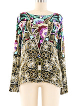 Floral Motif Beaded Top Top arcadeshops.com