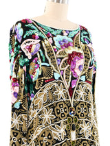 Floral Motif Beaded Top Top arcadeshops.com