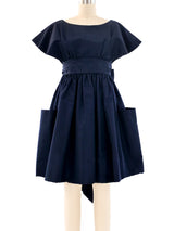 Norman Norell Navy Taffeta Cocktail Dress Dress arcadeshops.com