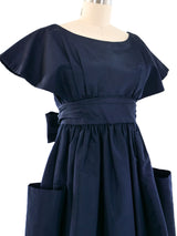 Norman Norell Navy Taffeta Cocktail Dress Dress arcadeshops.com