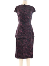 Pauline Trigere Printed Silk Ensemble Suit arcadeshops.com