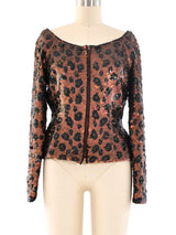 Sequin Embellished Peplum Top Top arcadeshops.com